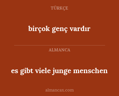 es gibt viele junge menschen - birçok genç vardır