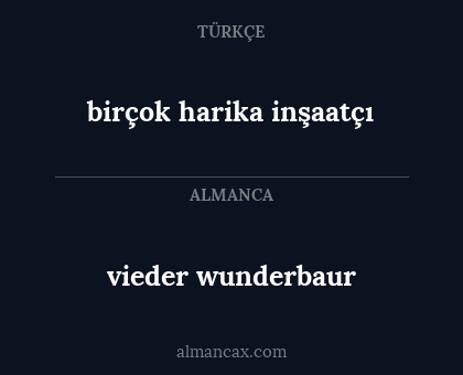 vieder wunderbaur - birçok harika inşaatçı