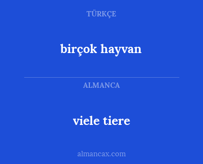 birçok hayvan - viele tiere