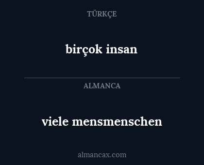 viele mensmenschen - birçok insan