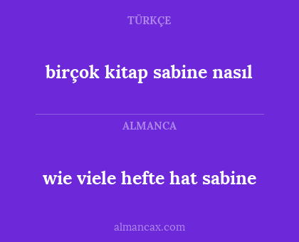 wie viele hefte hat sabine - birçok kitap sabine nasıl