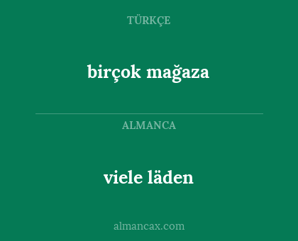 viele läden - birçok mağaza
