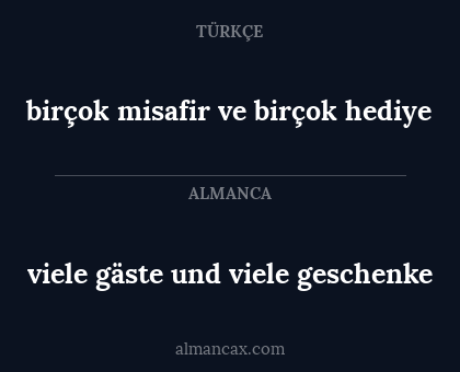 viele gäste und viele geschenke - birçok misafir ve birçok hediye