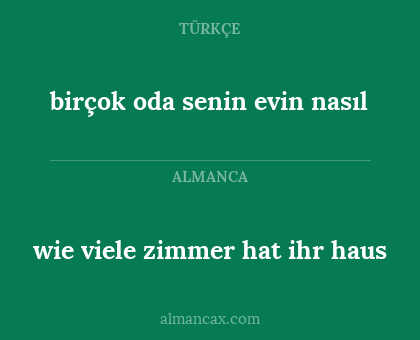 wie viele zimmer hat ihr haus - birçok oda senin evin nasıl