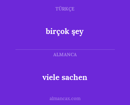birçok şey - viele sachen
