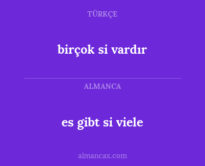birçok si vardır - es gibt si viele