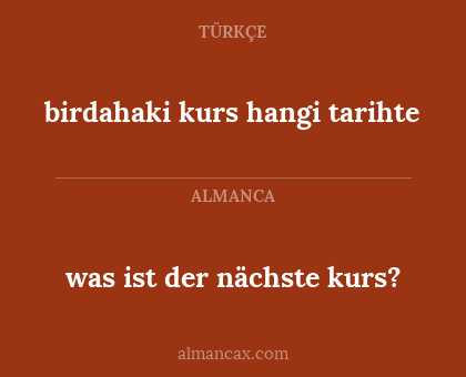 was ist der nächste kurs? - birdahaki kurs hangi tarihte