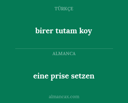 eine prise setzen - birer tutam koy