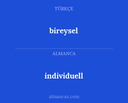 bireysel - individuell