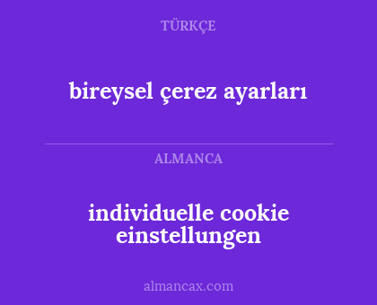 individuelle cookie einstellungen - bireysel çerez ayarları