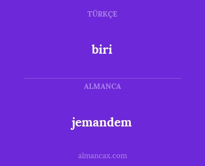 biri - jemandem