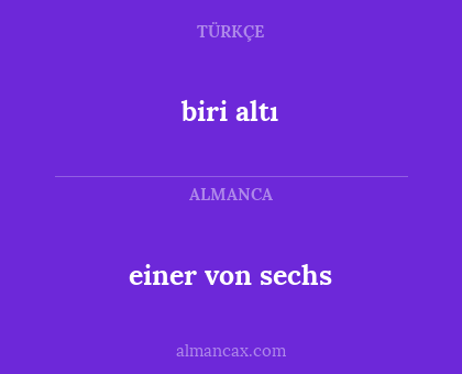 biri altı - einer von sechs