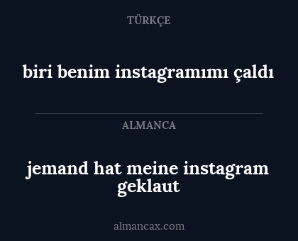 biri benim instagramımı çaldı - jemand hat meine instagram geklaut