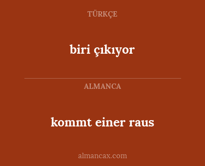 biri çıkıyor - kommt einer raus