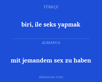 mit jemandem sex zu haben - biri, ile seks yapmak