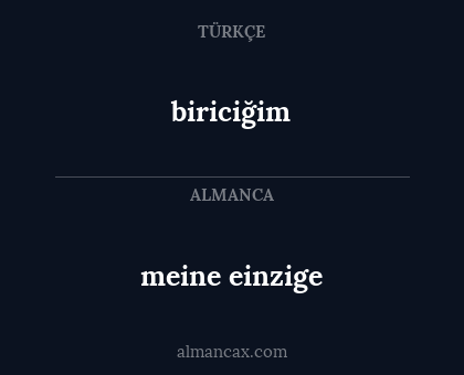 biriciğim - meine einzige