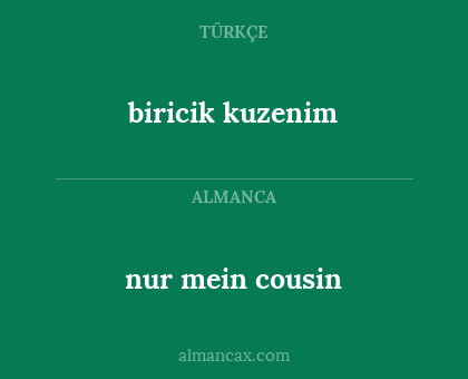 biricik kuzenim - nur mein cousin