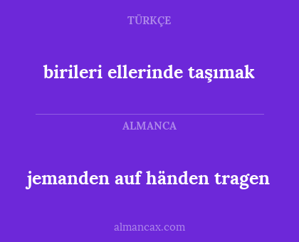 jemanden auf händen tragen - birileri ellerinde taşımak