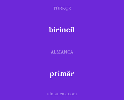 primär - birincil