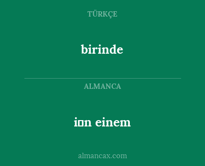 birinde - i̇n einem