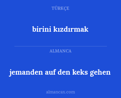 jemanden auf den keks gehen - birini kızdırmak
