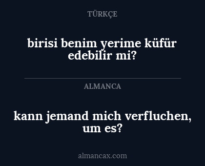birisi benim yerime küfür edebilir mi? - kann jemand mich verfluchen, um es?
