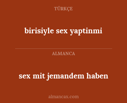 sex mit jemandem haben - birisiyle sex yaptinmi