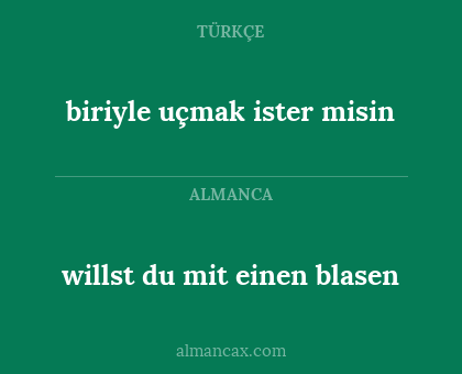 willst du mit einen blasen - biriyle uçmak ister misin
