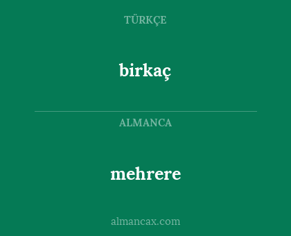 mehrere - birkaç