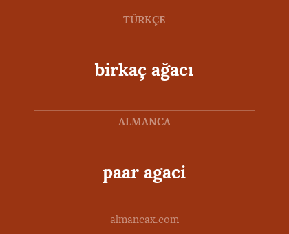birkaç ağacı - paar agaci