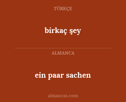ein paar sachen - birkaç şey