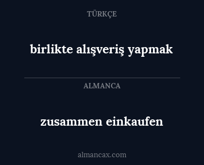 birlikte alışveriş yapmak - zusammen einkaufen