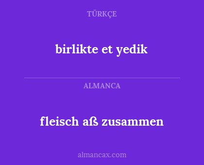 fleisch aß zusammen - birlikte et yedik