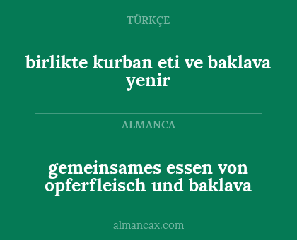 gemeinsames essen von opferfleisch und baklava - birlikte kurban eti ve baklava yenir
