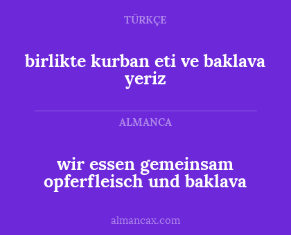 birlikte kurban eti ve baklava yeriz - wir essen gemeinsam opferfleisch und baklava