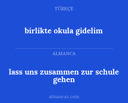 birlikte okula gidelim - lass uns zusammen zur schule gehen