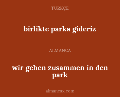 wir gehen zusammen in den park - birlikte parka gideriz