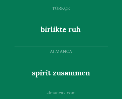 spirit zusammen - birlikte ruh