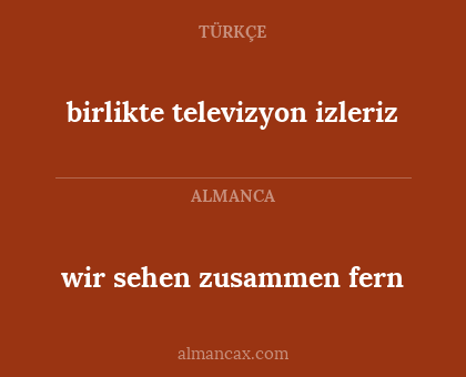 wir sehen zusammen fern - birlikte televizyon izleriz