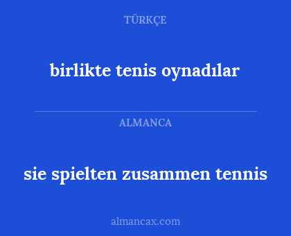 birlikte tenis oynadılar - sie spielten zusammen tennis