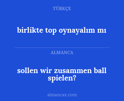 birlikte top oynayalım mı - sollen wir zusammen ball spielen?