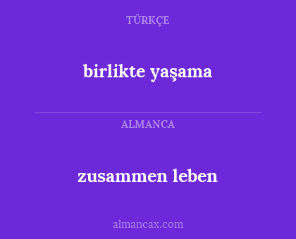 birlikte yaşama - zusammen leben