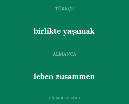 birlikte yaşamak - leben zusammen