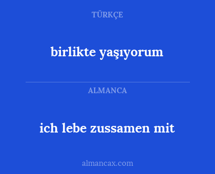 birlikte yaşıyorum - ich lebe zussamen mit