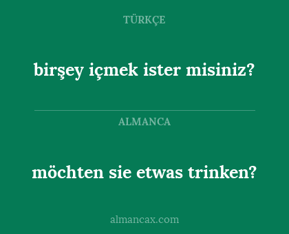 birşey içmek ister misiniz? - möchten sie etwas trinken?