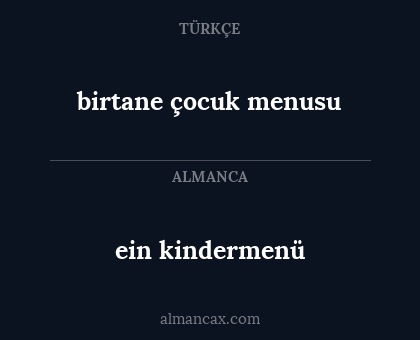 birtane çocuk menusu - ein kindermenü