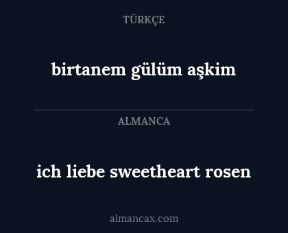 birtanem gülüm aşkim - ich liebe sweetheart rosen