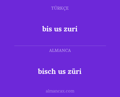bis us zuri - bisch us züri