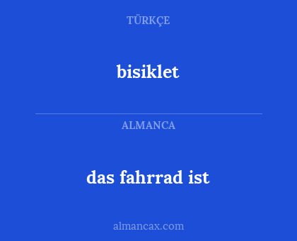 bisiklet - das fahrrad ist