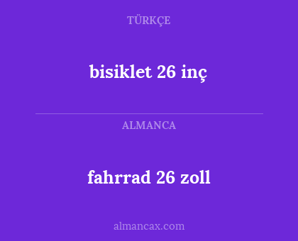 fahrrad 26 zoll - bisiklet 26 inç